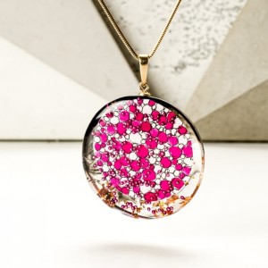 Biżuteria artystyczna naszyjnik różowy