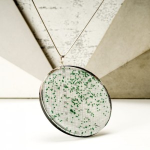 Naszyjnik artystyczny ręcznie malowany "zieleń"