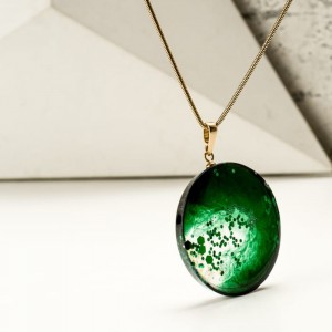 Zielony naszyjnik artystyczny