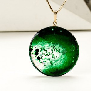 Zielony naszyjnik artystyczny