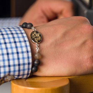 Bransoletka męska artystyczna ręcznie robiona z żywicy Bransoletka męska artystyczna ręcznie robiona z żywicy