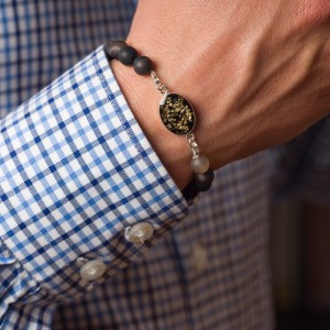 Bransoletka męska artystyczna ręcznie robiona z żywicy Bransoletka męska artystyczna ręcznie robiona z żywicy