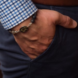 Bransoletka męska artystyczna ręcznie robiona z żywicy Bransoletka męska artystyczna ręcznie robiona z żywicy