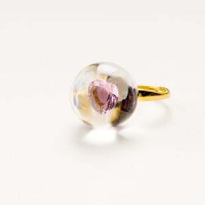 Pierścionki z cyrkoniami, serce, różowa cyrkonia.