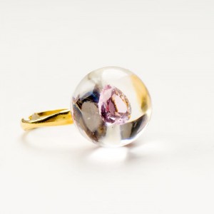 Pierścionki z cyrkoniami, serce, różowa cyrkonia.