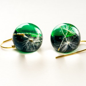 Kolczyki zielono złote