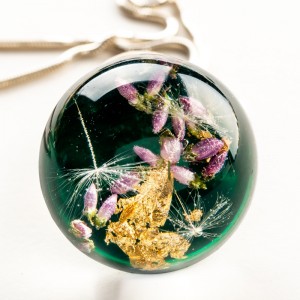 Biżuteria artystyczna- zielony naszyjnik.