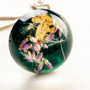 Biżuteria artystyczna- zielony naszyjnik.