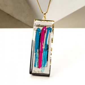Naszyjnik ręcznie malowany - biżuteria artystyczna na prezent dla dziewczyny