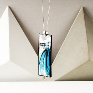 Autorski ręcznie malowany naszyjnik z turkusową zawieszką – personalizowana biżuteria handmade 10