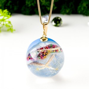 Naszyjnik błękitny do sukienki.