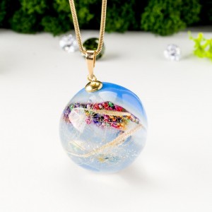 Naszyjnik błękitny do sukienki.