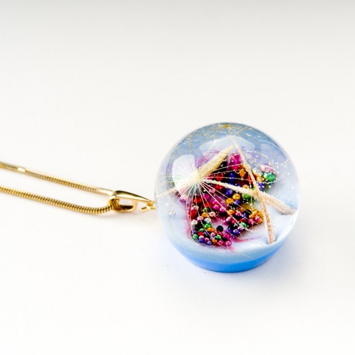 Naszyjnik błękitny do sukienki.