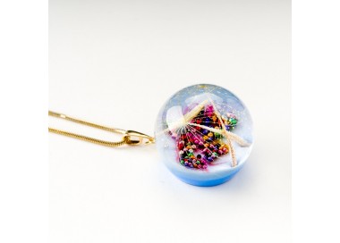 Naszyjnik błękitny do sukienki.