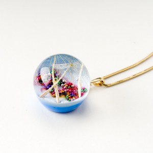 Naszyjnik błękitny do sukienki.