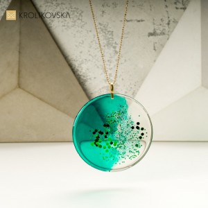 Naszyjnik artystyczny zielone inspiracje.