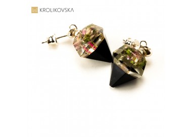Kolczyki srebrne wkrętki- diamentowe.