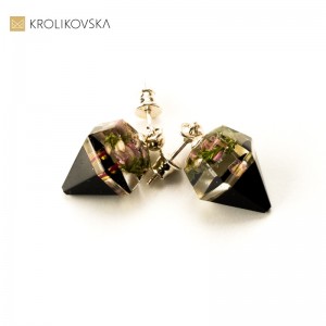 Kolczyki srebrne wkrętki- diamentowe.