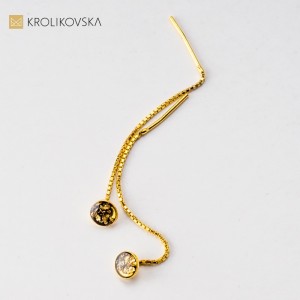 Kolczyki czarno złote przeciągane.