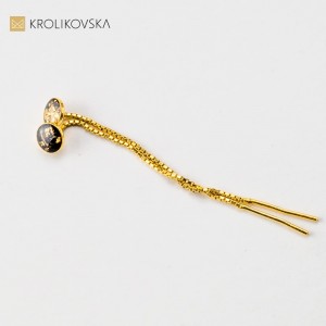 Kolczyki czarno złote wiszące. Kolczyki czarno złote wiszące.