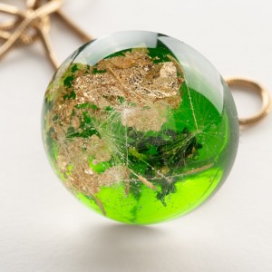 Naszyjnik zielony złoto- Polska biżuteria handmade.1
