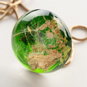 Naszyjnik zielony złoto- Polska biżuteria handmade.