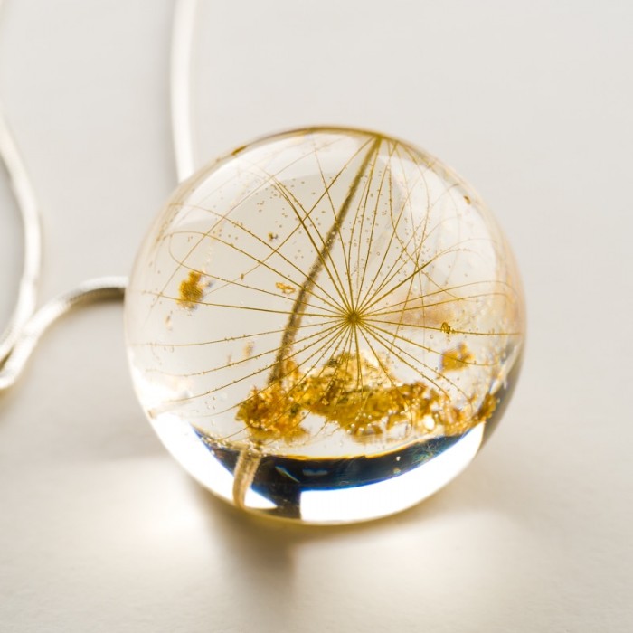 Biżuteria z dmuchawcem, polska projektantka.