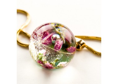 Pozłacany naszyjnik damski kolorowy, Polska biżuteria.