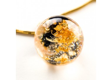 Naszyjnik pozłacany z płatkami złota, Polska biżuteria.