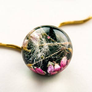 Naszyjnik srebrny  złocony, zielona zawieszka, Polska biżuteria.