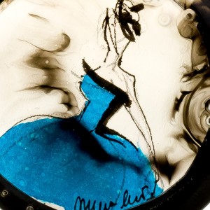 Ręcznie malowany naszyjnik czarno niebieski