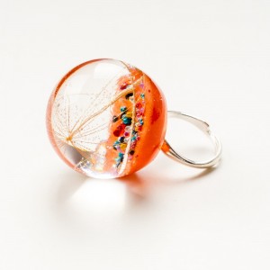 Duży pierścionek srebrny artystyczny.