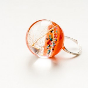 Duży pierścionek srebrny artystyczny.