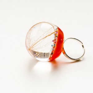 Duży pierścionek srebrny artystyczny.