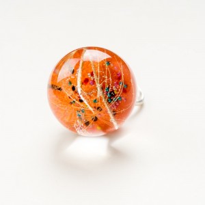 Duży pierścionek srebrny artystyczny.