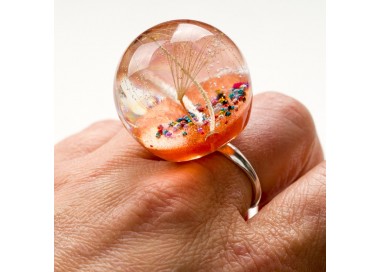 Duży pierścionek srebrny artystyczny.