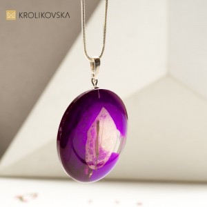 Fioletowy artystyczny naszyjnik dla dziewczyny na prezent