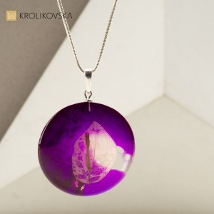 Fioletowy artystyczny naszyjnik dla dziewczyny na prezent