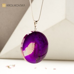 Fioletowy artystyczny naszyjnik dla dziewczyny na prezent