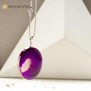 Fioletowy artystyczny naszyjnik dla dziewczyny na prezent