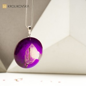 Fioletowy artystyczny naszyjnik dla dziewczyny na prezent