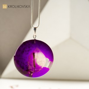 Fioletowy artystyczny naszyjnik dla dziewczyny na prezent