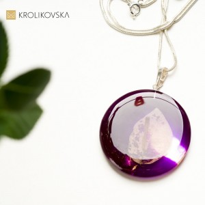 Fioletowy artystyczny naszyjnik dla dziewczyny na prezent