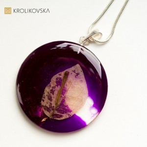 Fioletowy artystyczny naszyjnik dla dziewczyny na prezent