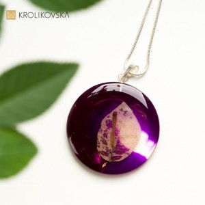 Fioletowy artystyczny naszyjnik dla dziewczyny na prezent