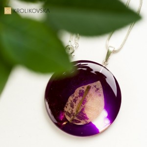 Fioletowy artystyczny naszyjnik dla dziewczyny na prezent