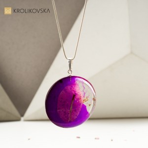 Naszyjnik rękodzieło artystyczne z prawdziwym listkiem