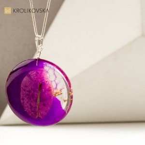 Naszyjnik rękodzieło artystyczne z prawdziwym listkiem