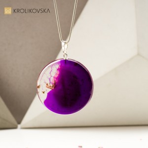 Naszyjnik rękodzieło artystyczne z prawdziwym listkiem