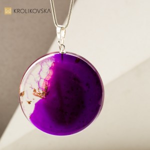 Naszyjnik rękodzieło artystyczne z prawdziwym listkiem